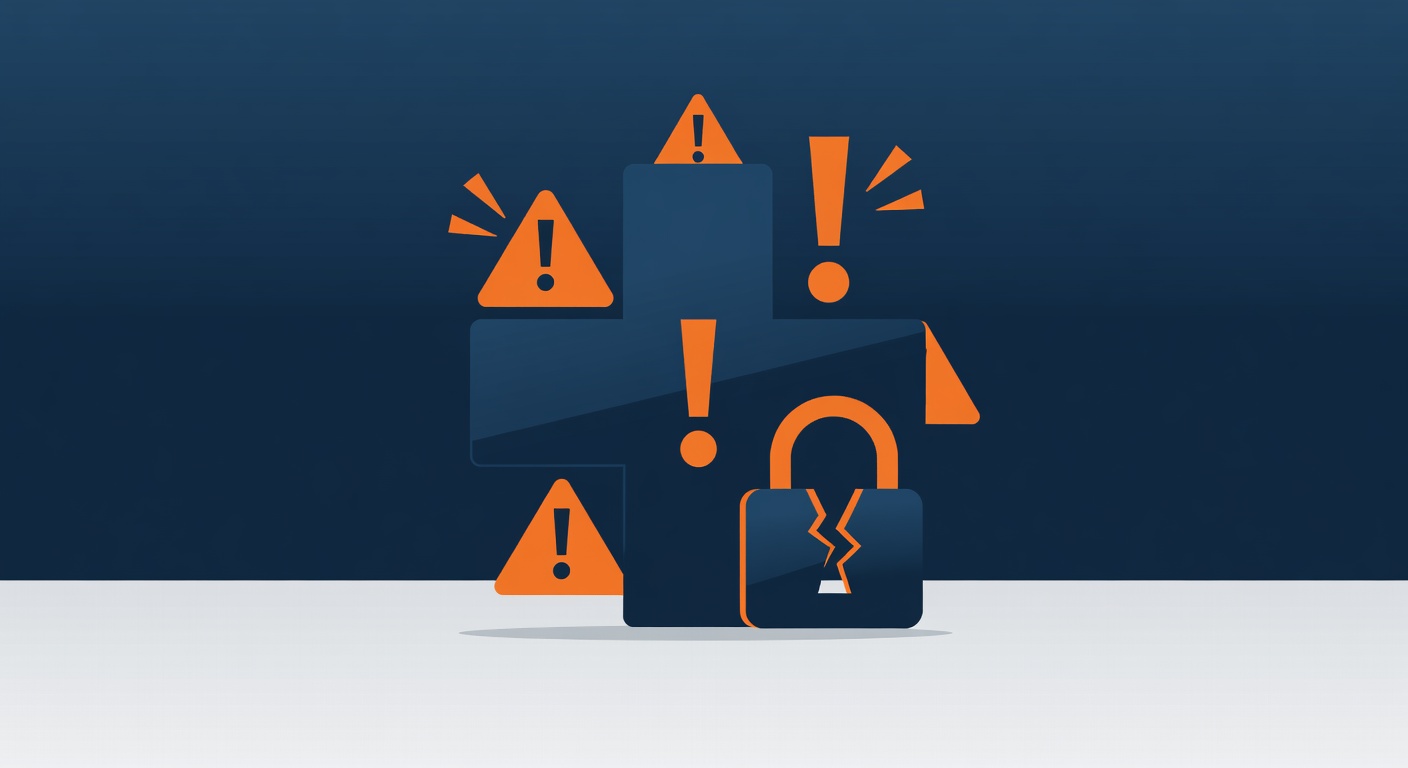 Common HIPAA violations in healthcare with warning symbols and medical icons